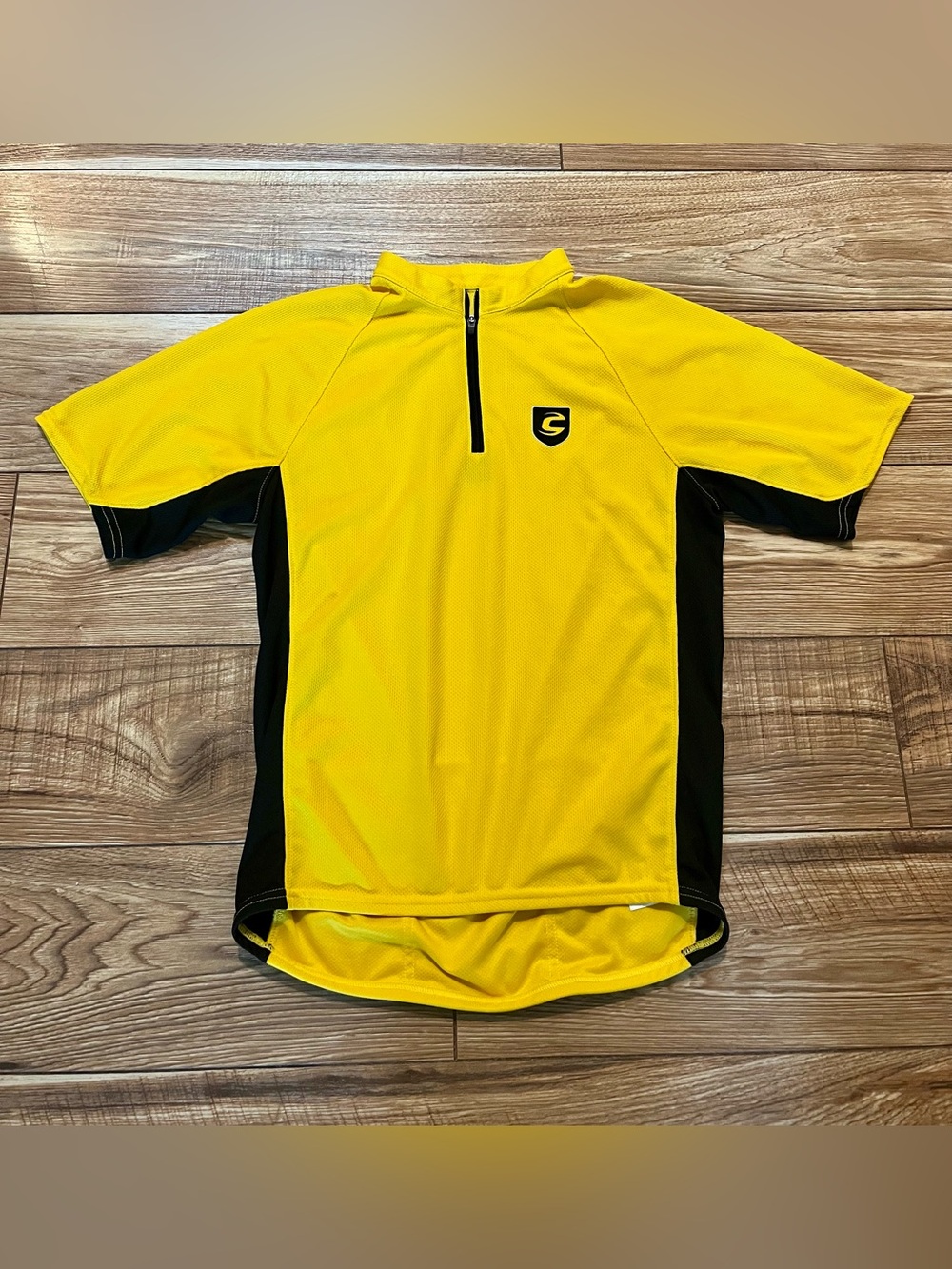 Yellow and Black Cannondale Cycling Jersey with Crest Logo